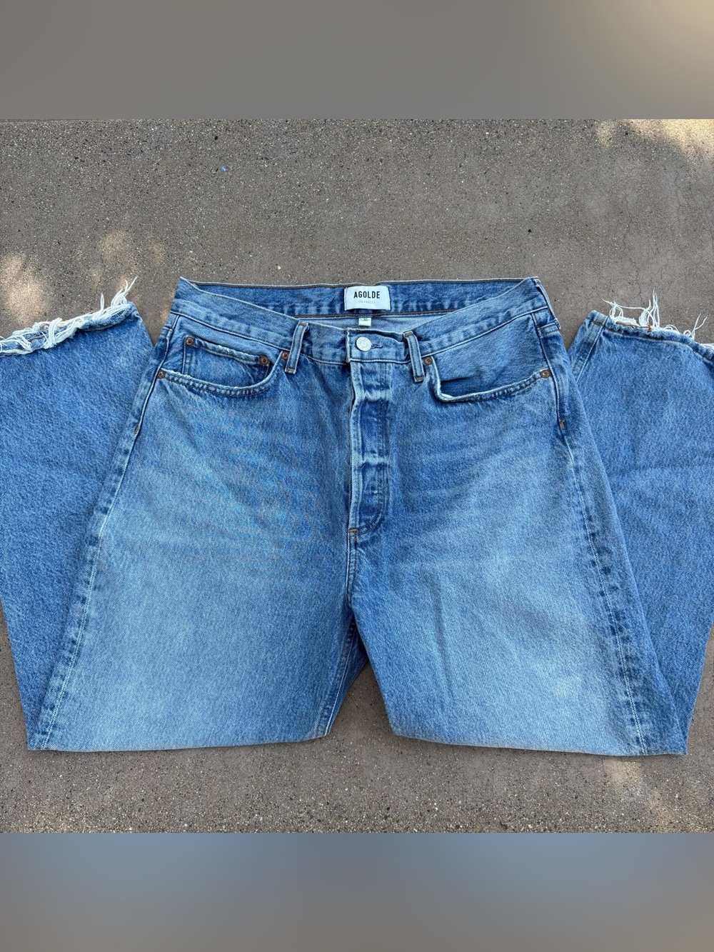 AGOLDE 90’s Crop High Rise Blue Denim Jeans